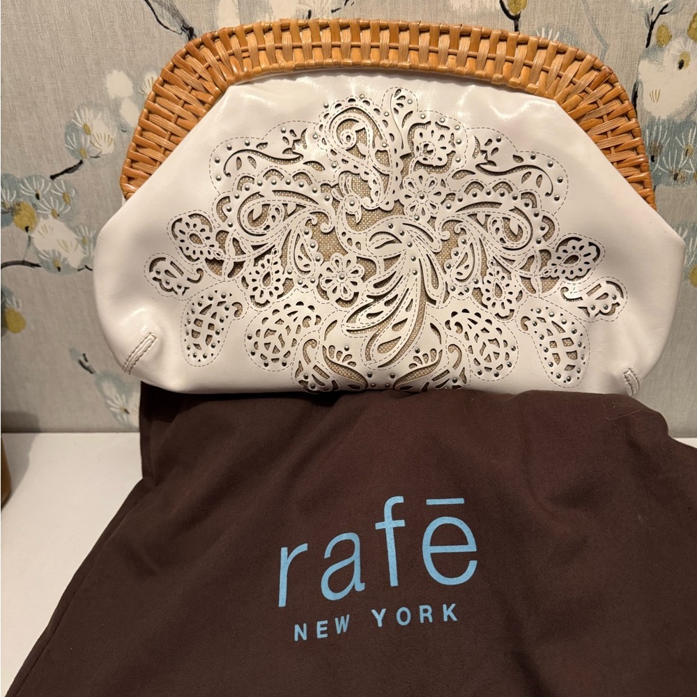 Rafé New York White and Tan Clutch